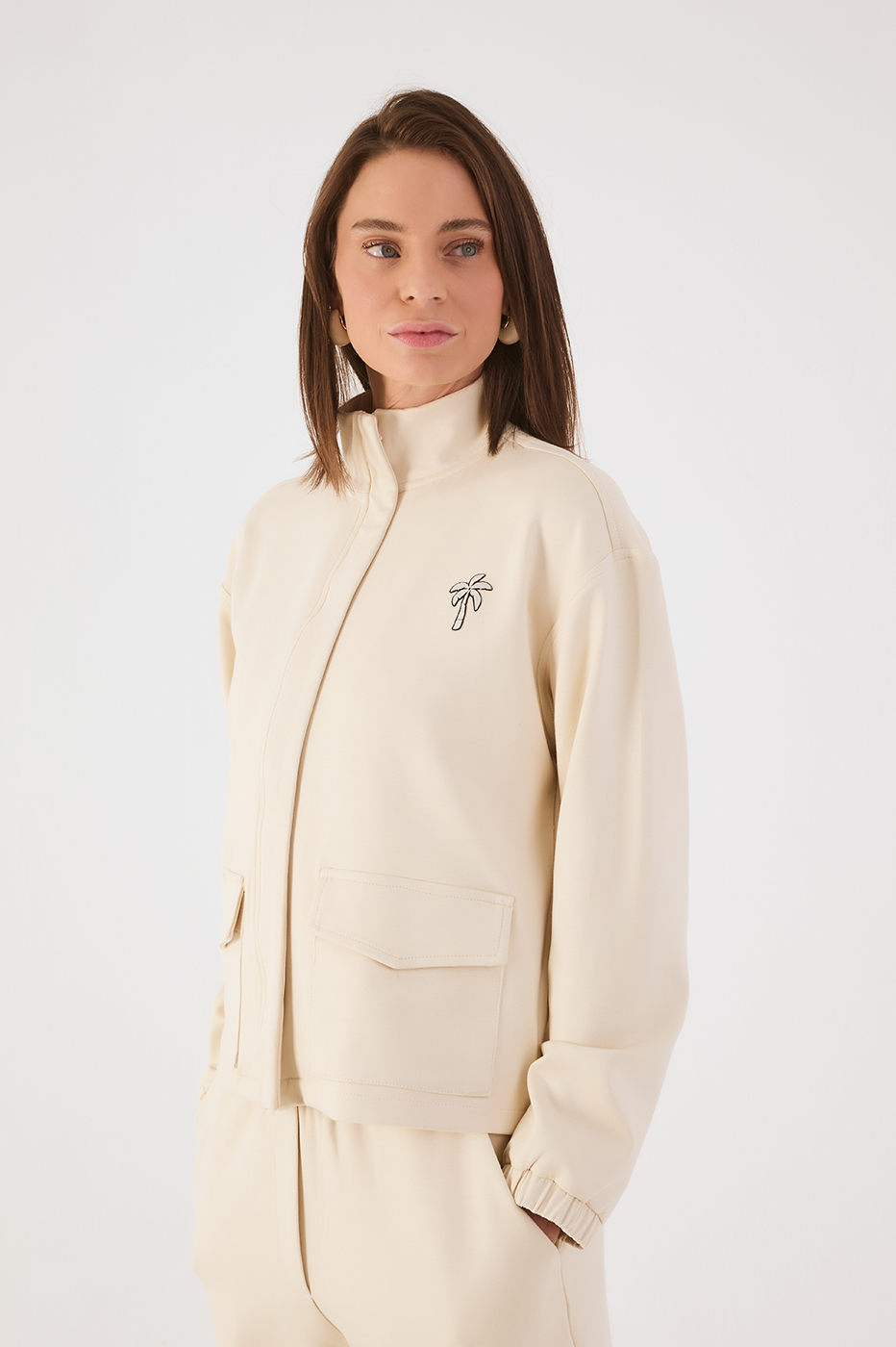 Off-White Topstitching Long Sleeve Jacket