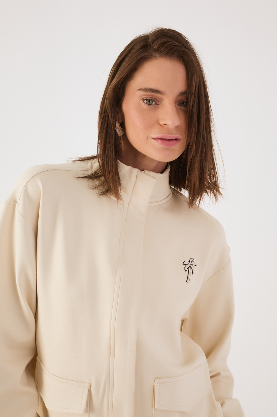 Off-White Topstitching Long Sleeve Jacket