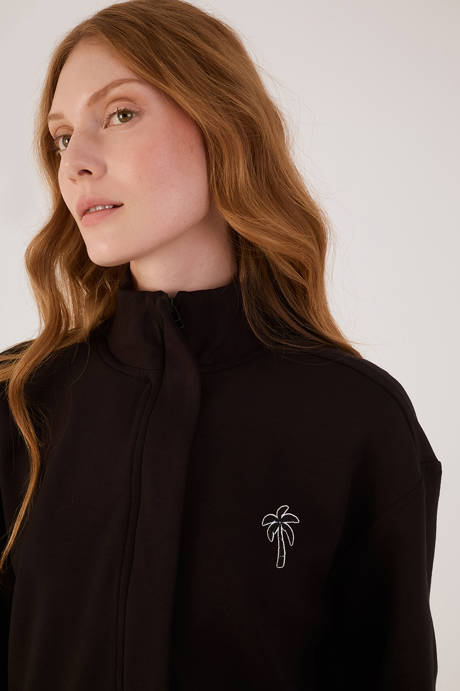 Black Topstitching Long Sleeve Jacket