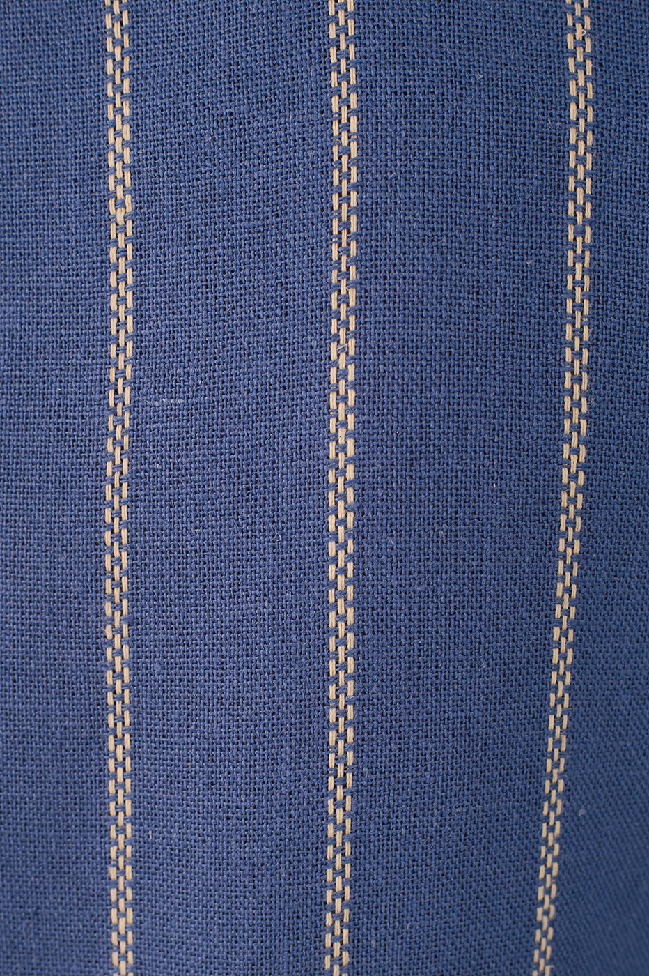 Blue Stripes Lapel Buttoned Linen Blazer