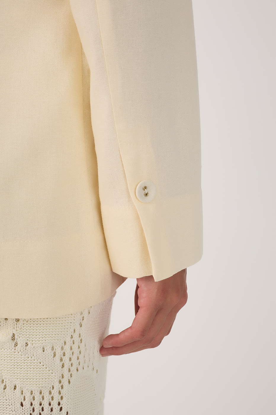 Linen Button Sleeve Blazer
