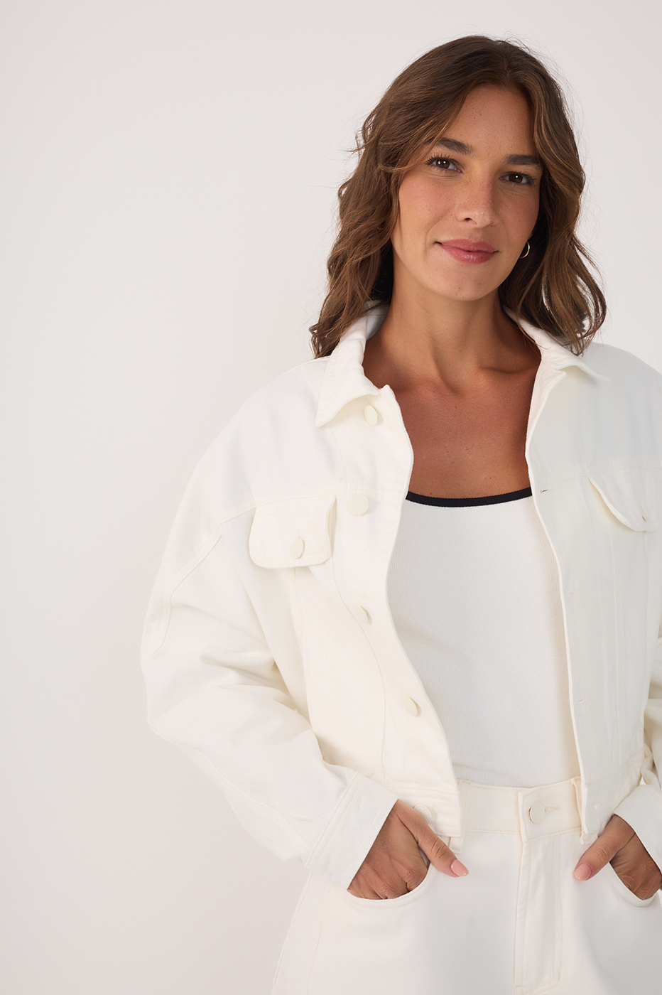 Off-White Collared Buttoned Twill Jacket