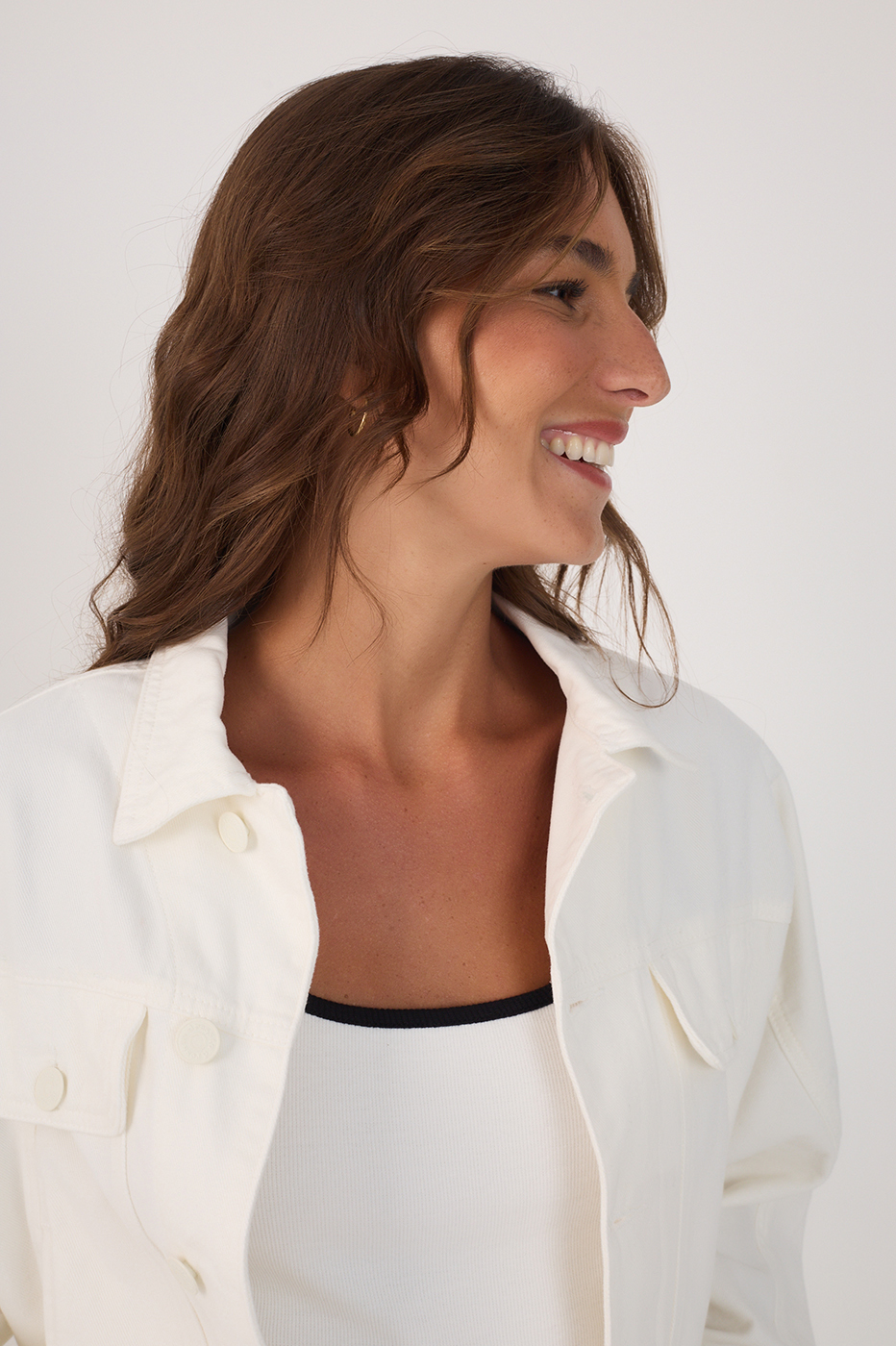 Off-White Collared Buttoned Twill Jacket