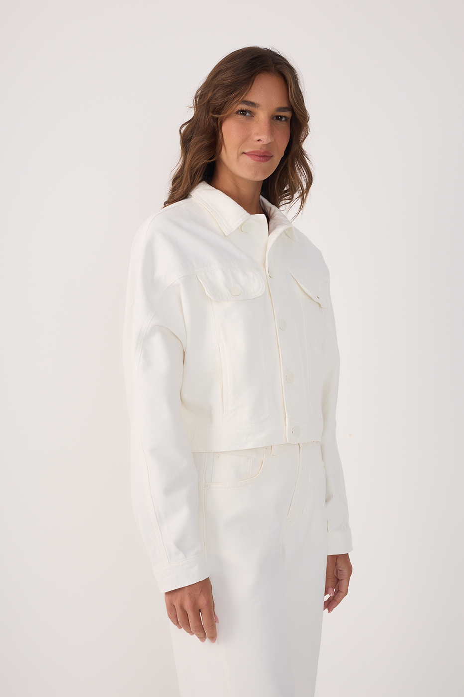 Off-White Collared Buttoned Twill Jacket