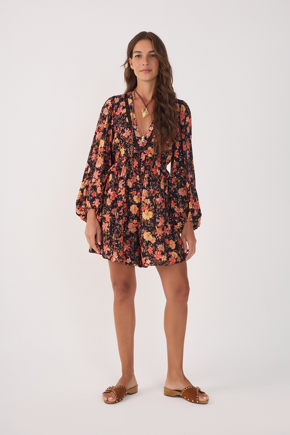 Black Encontro Lurex Long Sleeve Romper