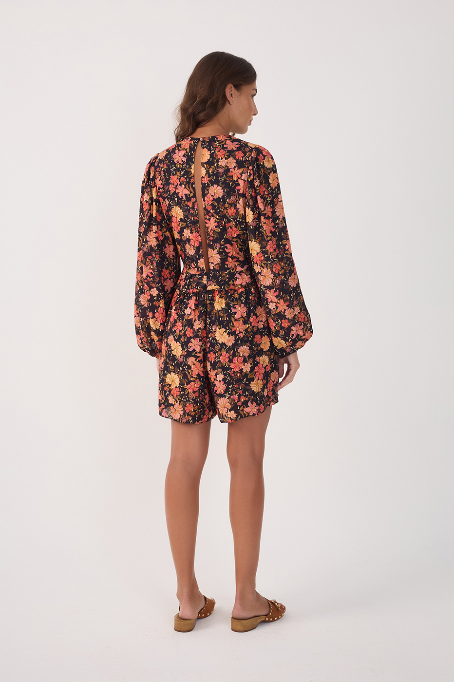 Black Encontro Lurex Long Sleeve Romper