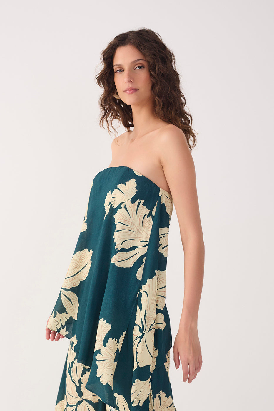Green P¨¦tala Strapless Jumpsuit