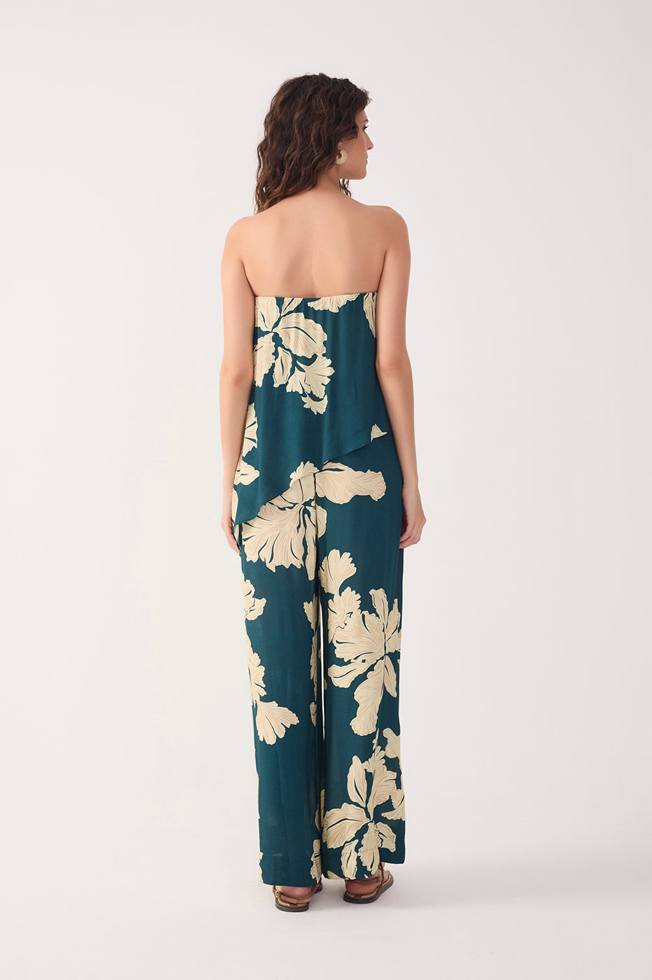 Green P¨¦tala Strapless Jumpsuit