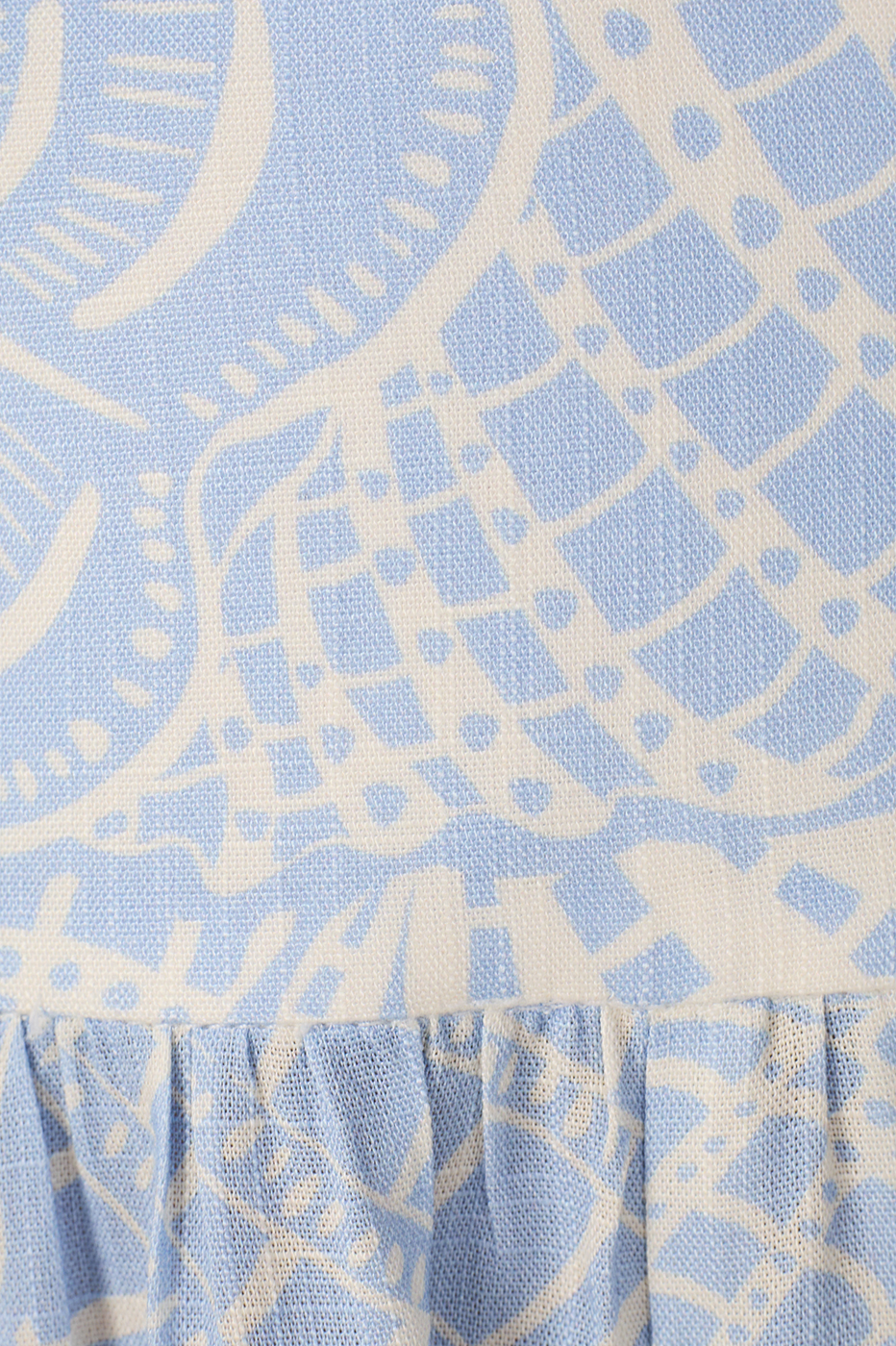 Blue Cristalina V Neck Smocked Romper