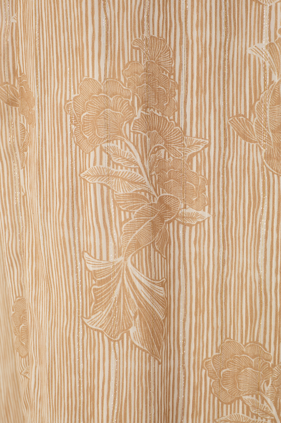 Beige Oceano One Shoulder Lurex Jumpsuit