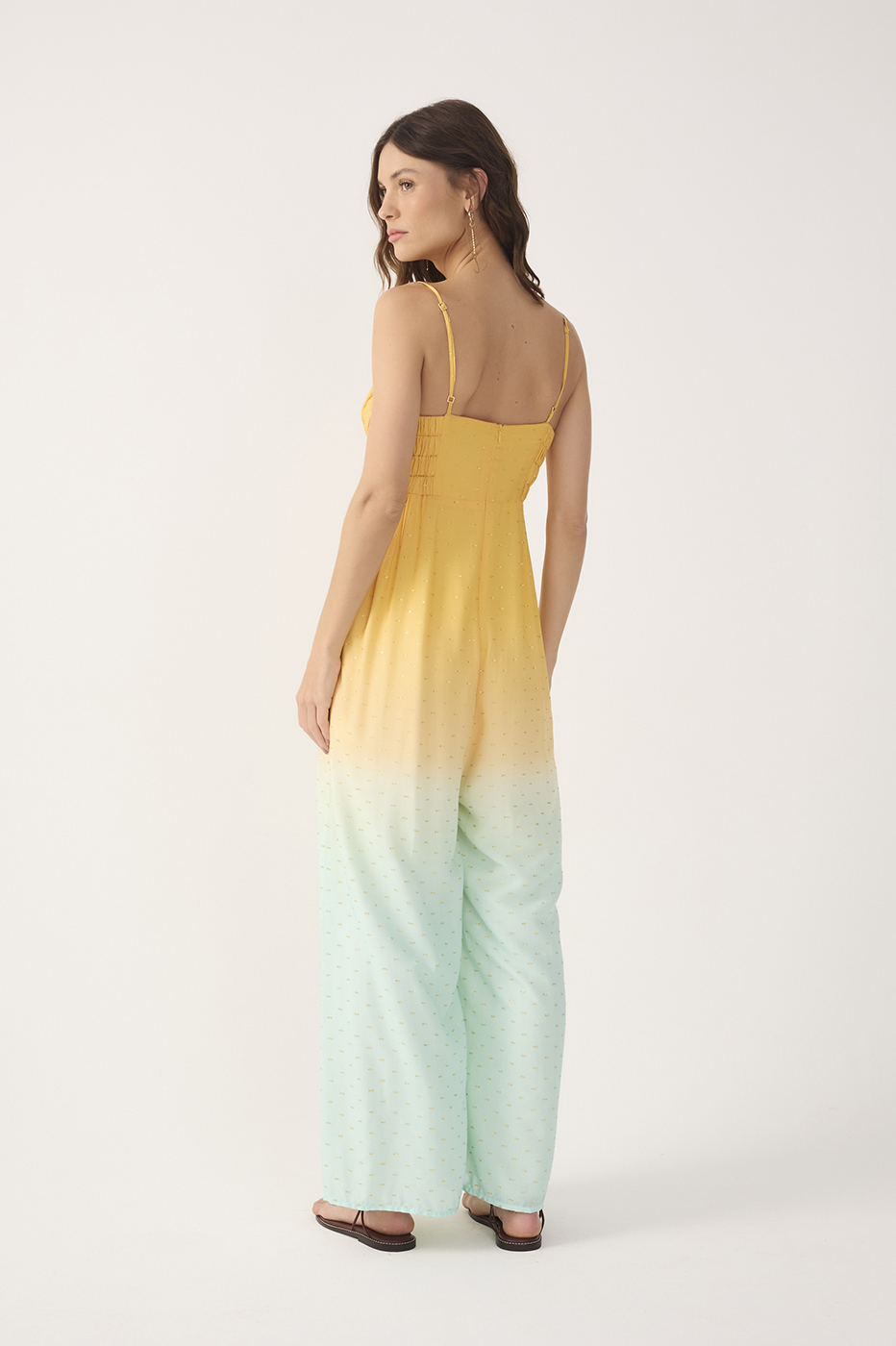 Bicolor Nascente Ruched Lurex Jumpsuit
