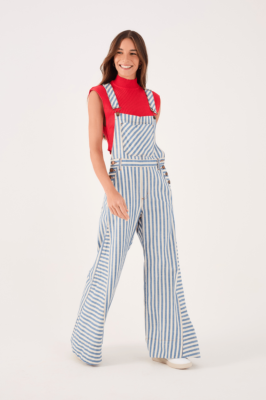 Denim Stripe Twill Overall