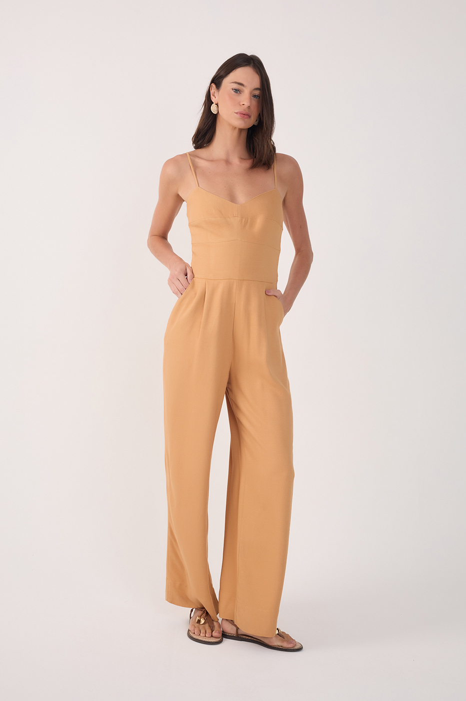Smocked-Back Jumpsuit