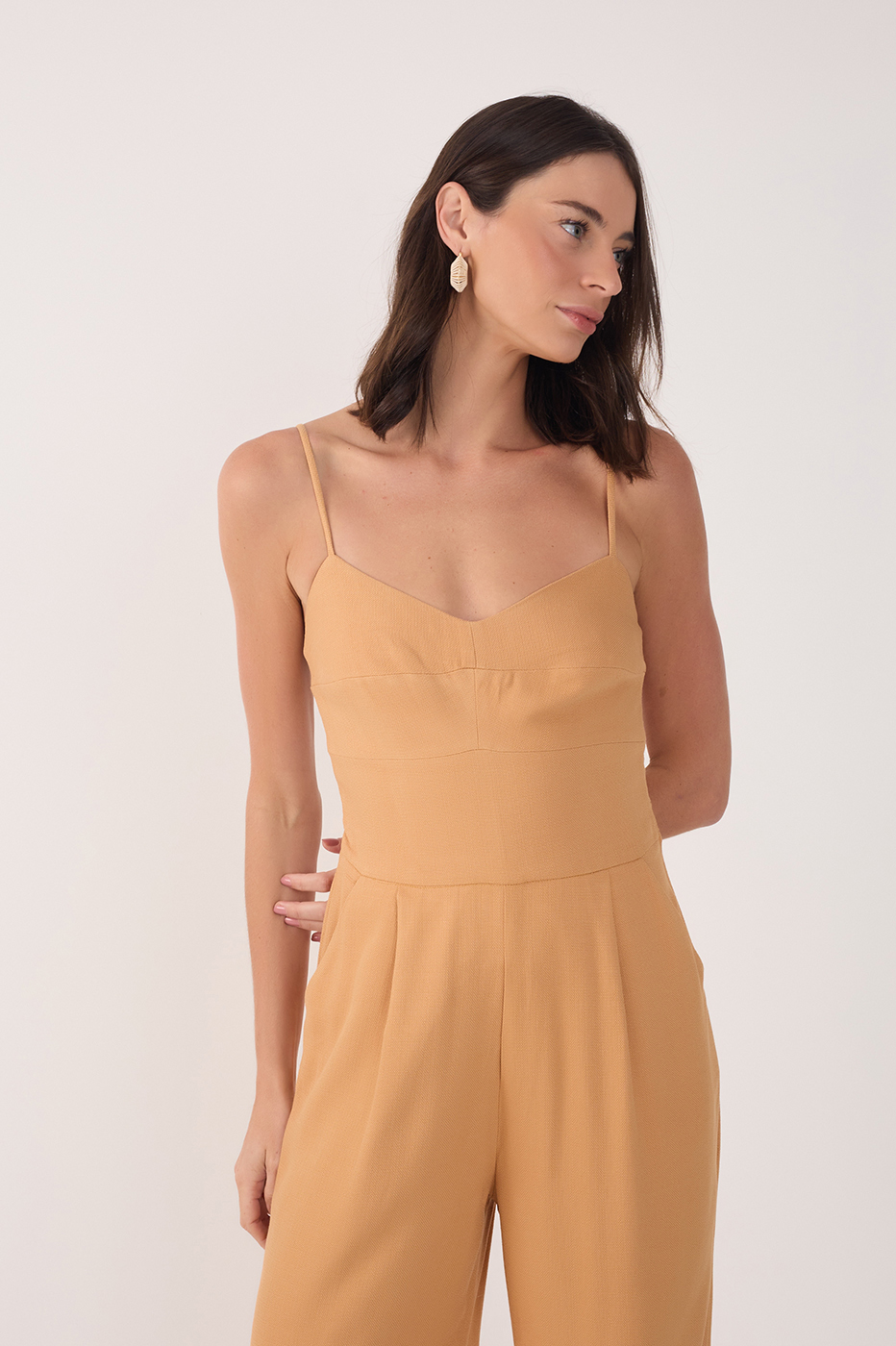 Smocked-Back Jumpsuit