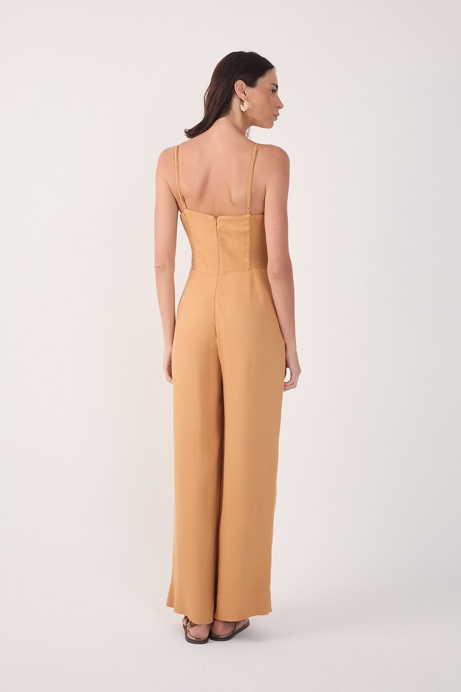 Smocked-Back Jumpsuit