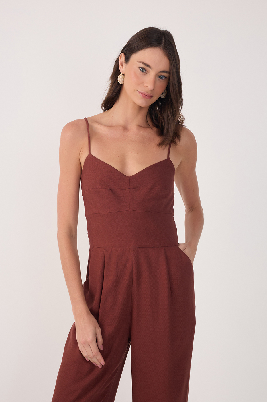 Smocked-Back Jumpsuit