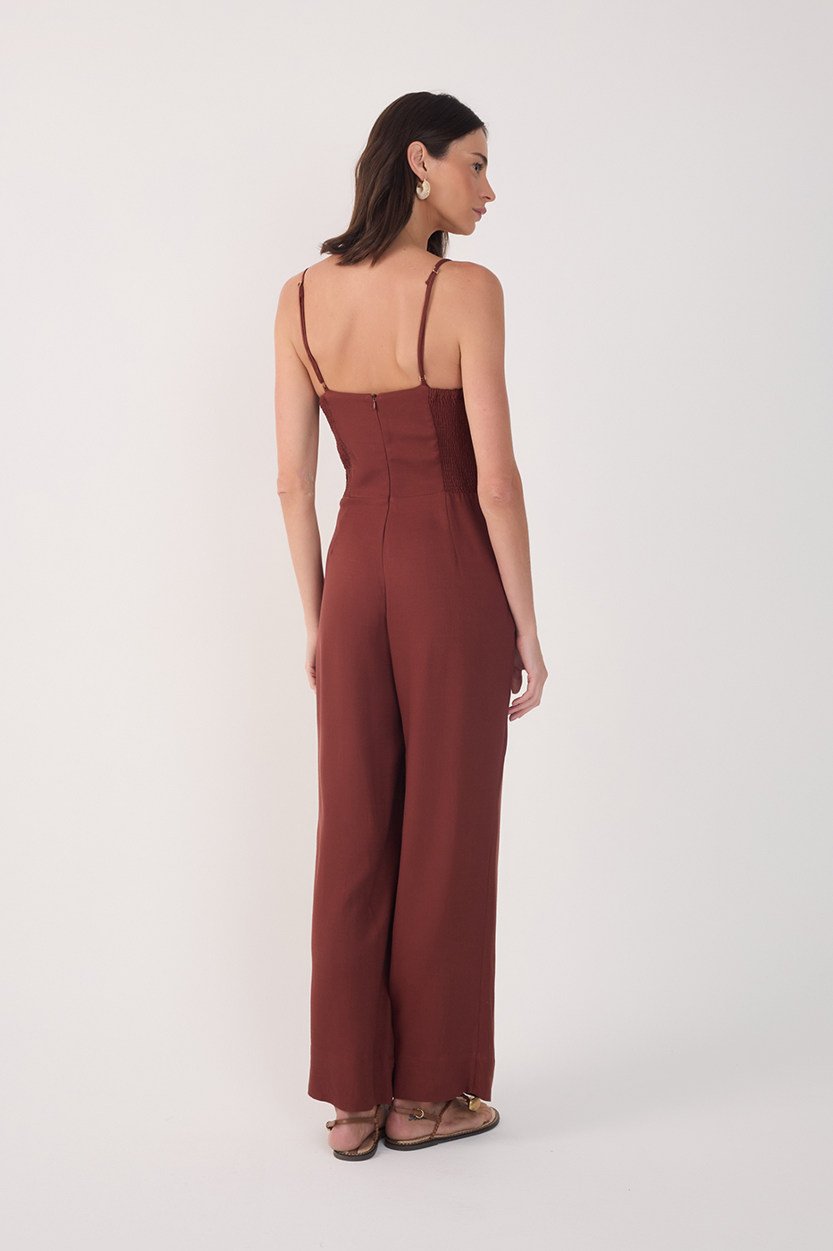 Smocked-Back Jumpsuit