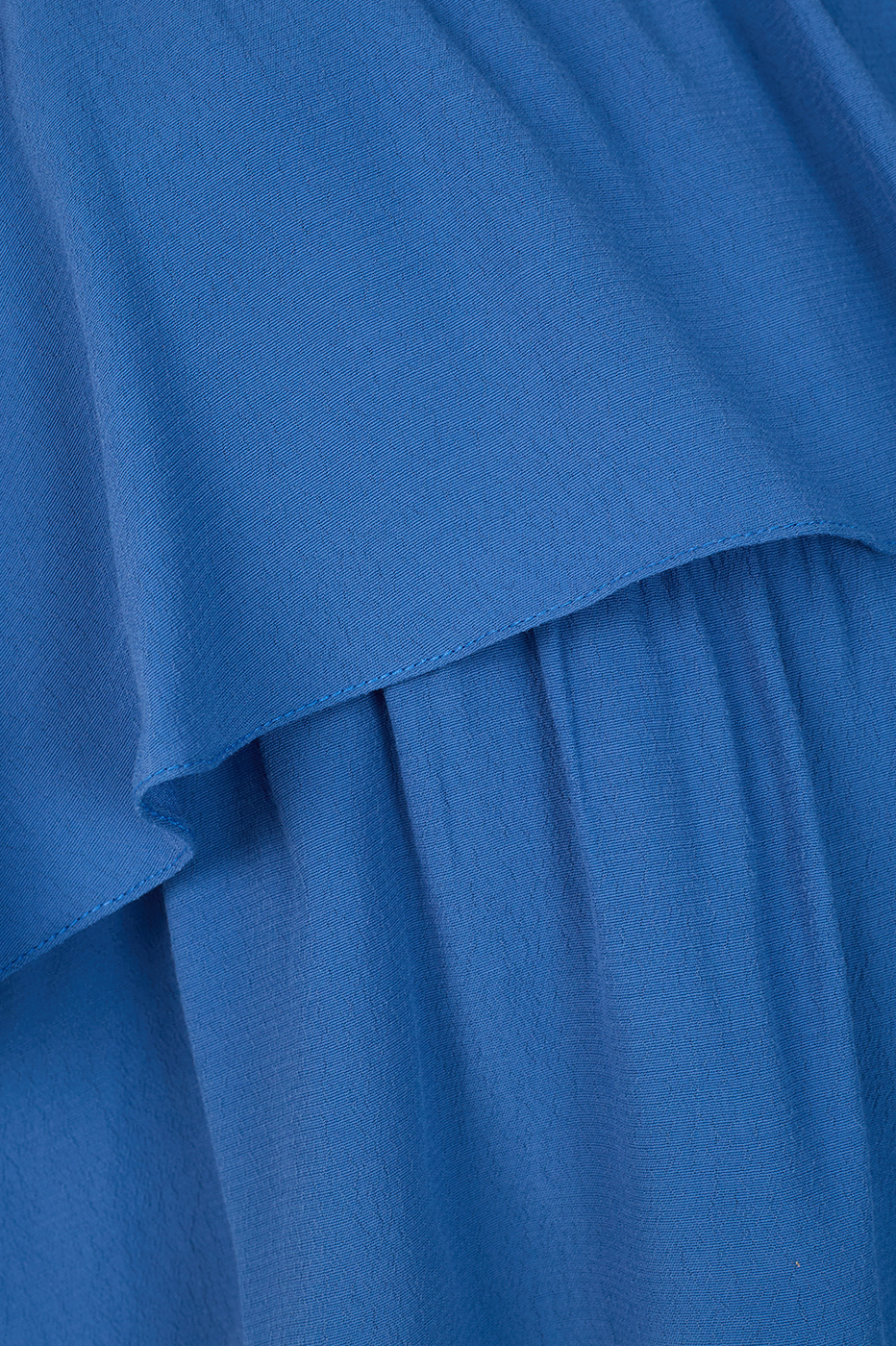 Blue Layered Bodice Pockets Crepe Jumpsuit