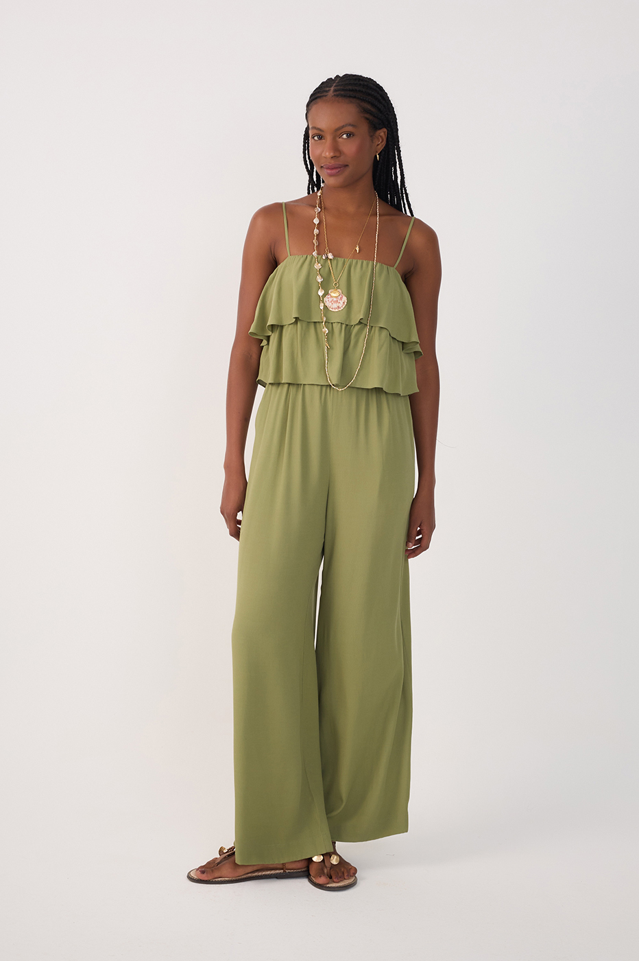 Crepe Ruffled Jumpsuit