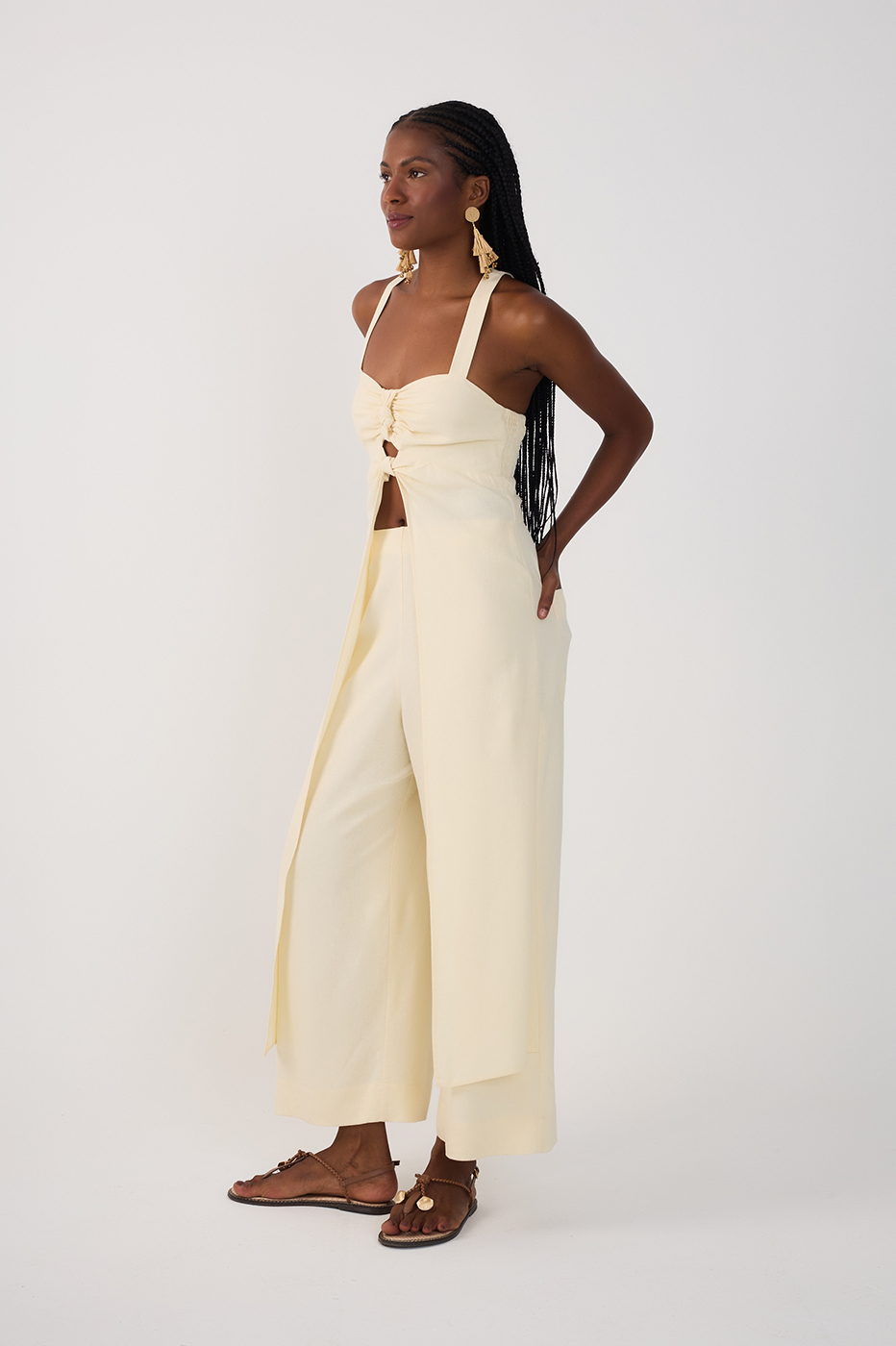 Linen Overlay Jumpsuit