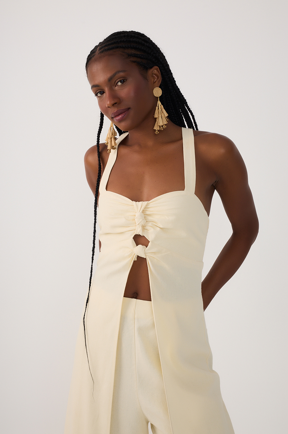 Linen Overlay Jumpsuit