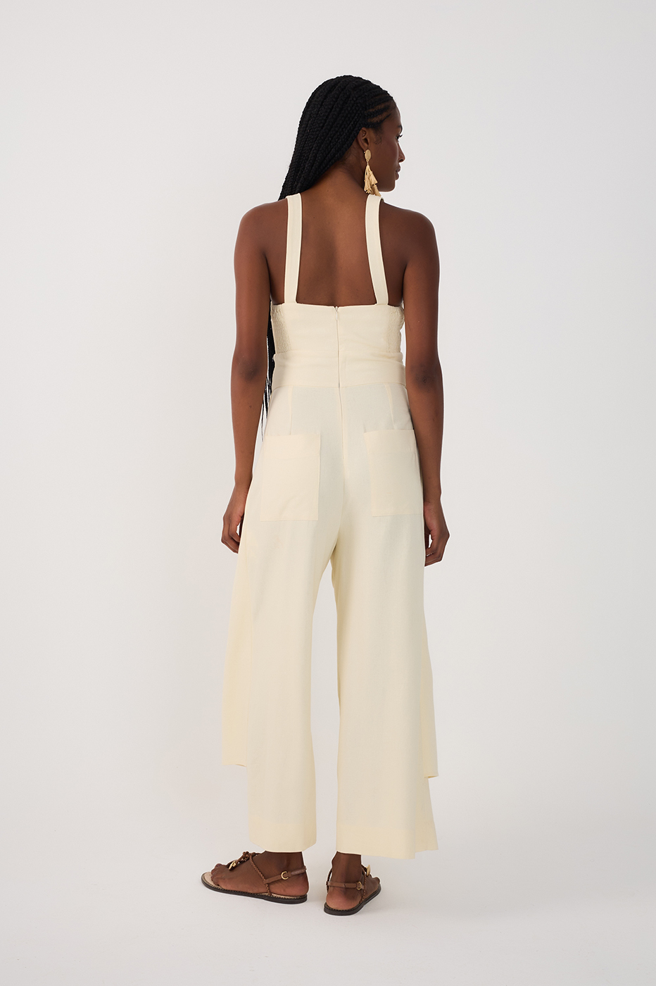 Linen Overlay Jumpsuit