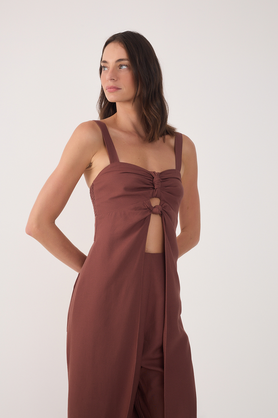 Linen Overlay Jumpsuit