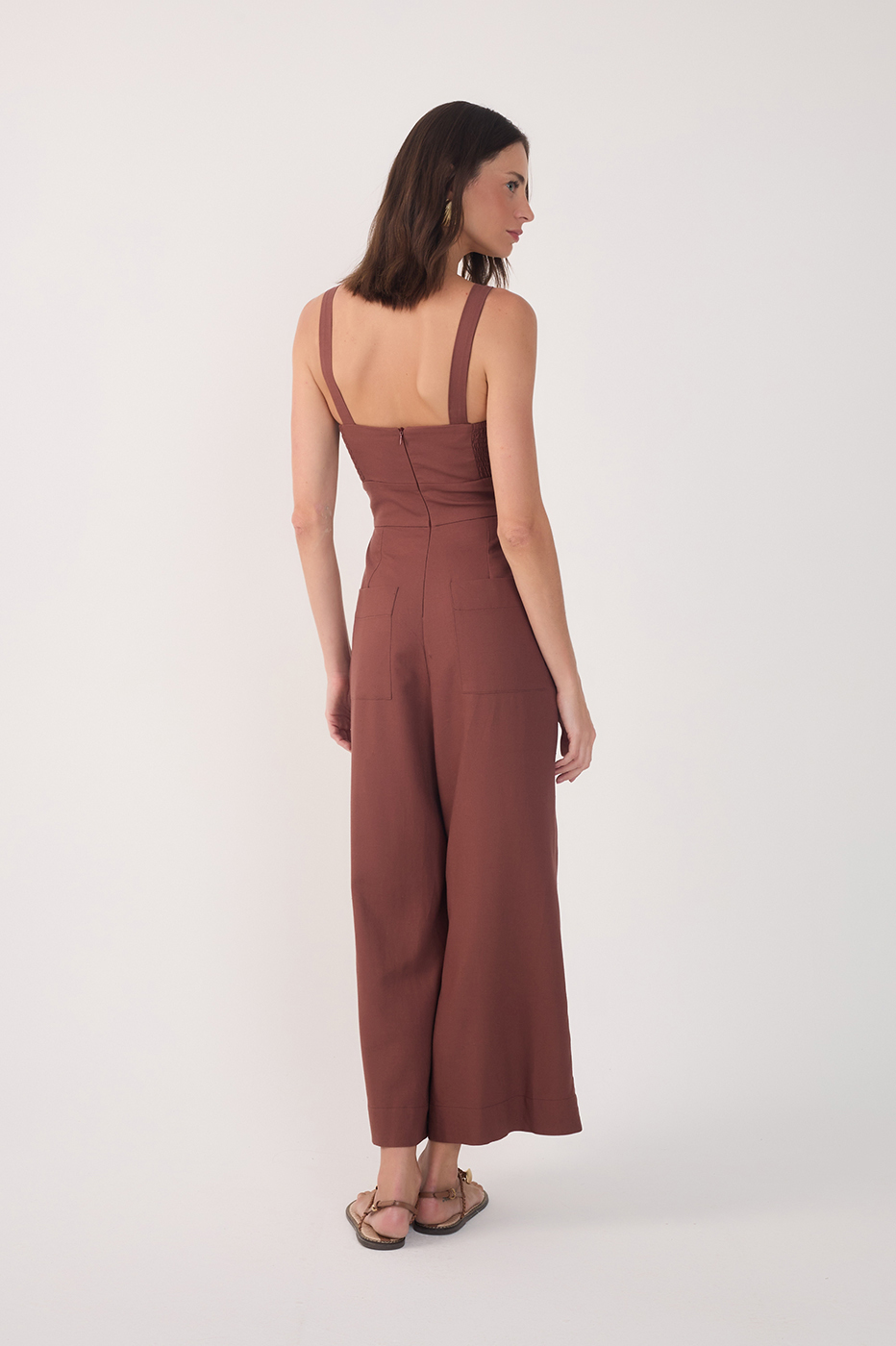 Linen Overlay Jumpsuit