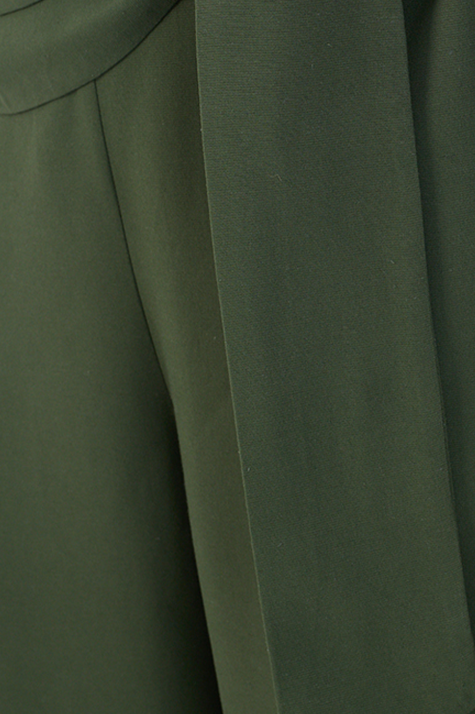 Green V Neck Side Ties Linen Wrap Jumpsuit