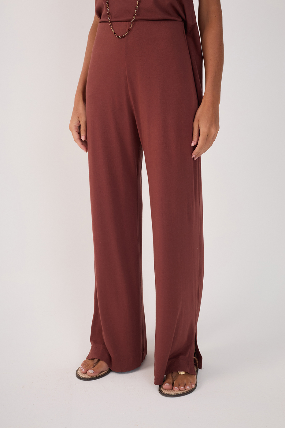 Crepe Knit Tunic and Pants Set