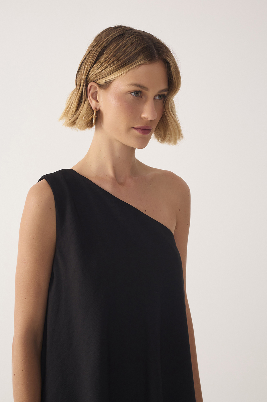 One-Shoulder Overlay Jumpsuit