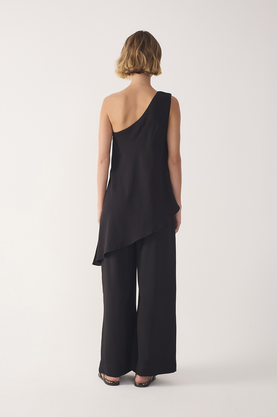 One-Shoulder Overlay Jumpsuit