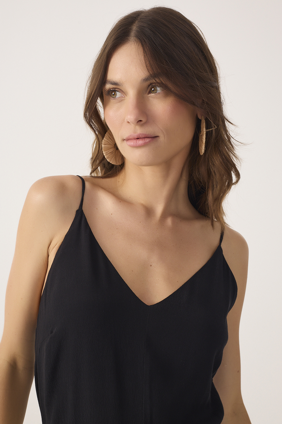 Black Side Tie Crepe Jumpsuit