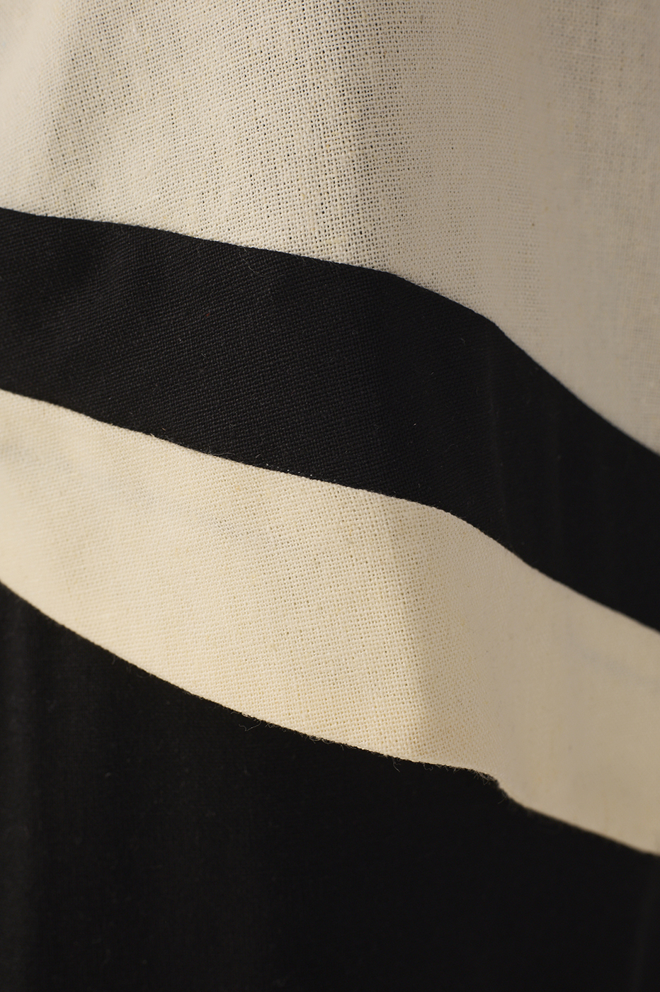 Black Bicolor Layered Linen Jumpsuit