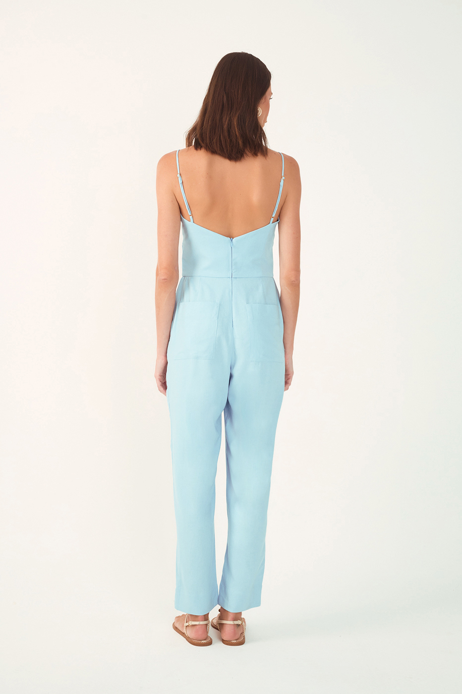 Linen Cutout Bust Jumpsuit