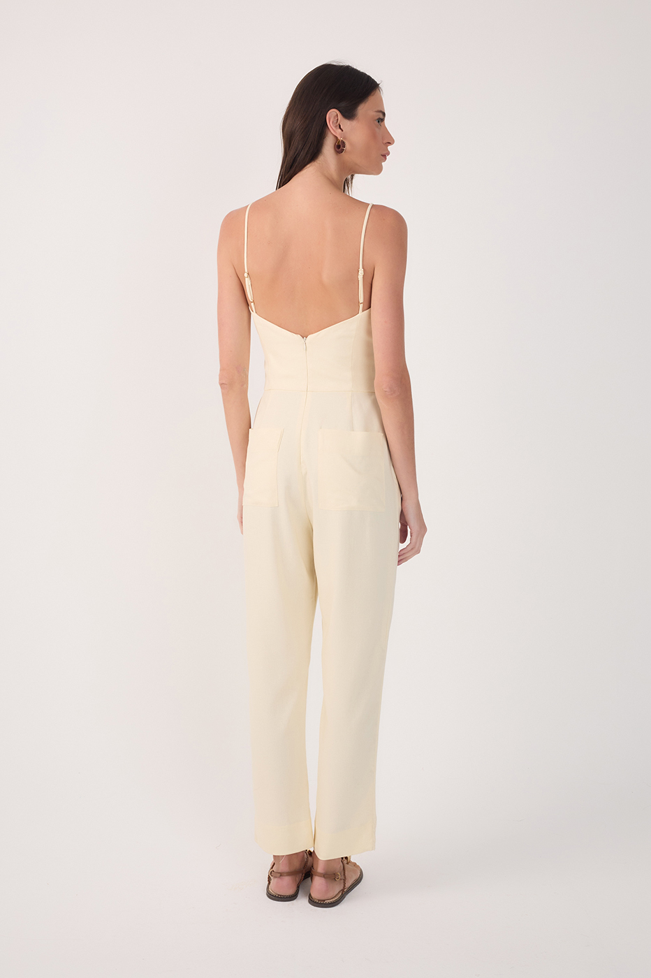 Linen Cutout Bust Jumpsuit