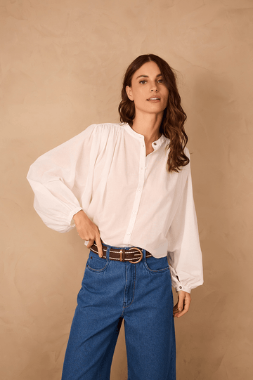 Brown Caffeine Buckled Seam Leather Belt