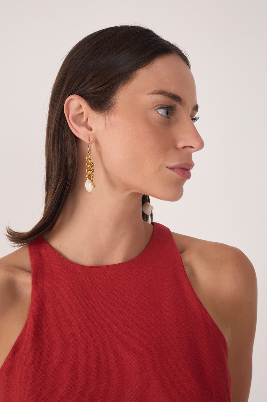 Asymmetric Mother-of-Pearl Earrings