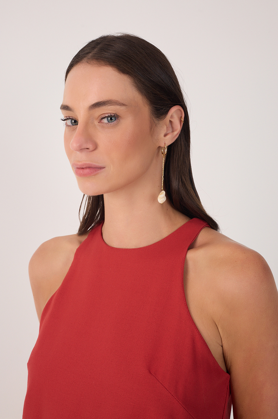 Asymmetric Mother-of-Pearl Earrings