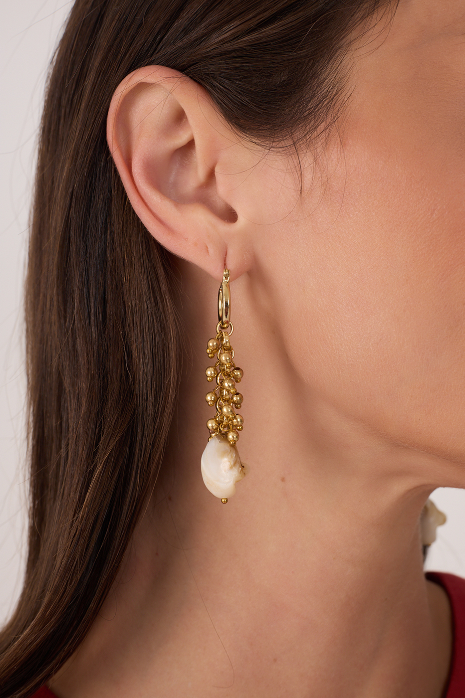 Asymmetric Mother-of-Pearl Earrings