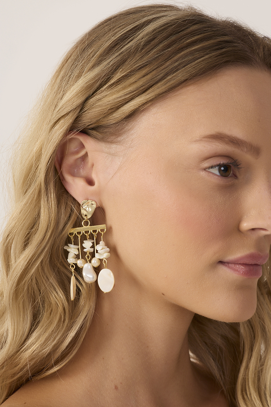 Golden Laguna Mother-of-Pearl Earrings