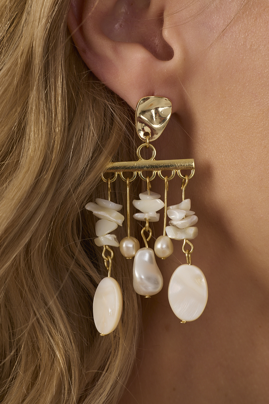 Golden Laguna Mother-of-Pearl Earrings