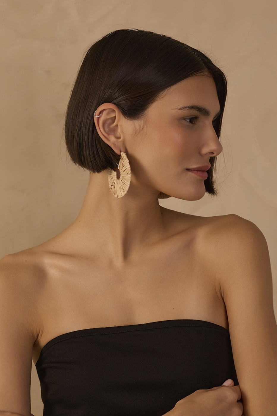 Beige Oasis Straw Earrings
