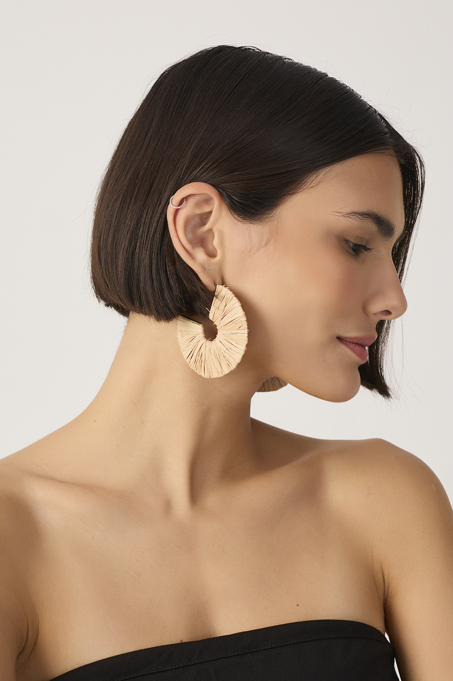 Beige Oasis Straw Earrings