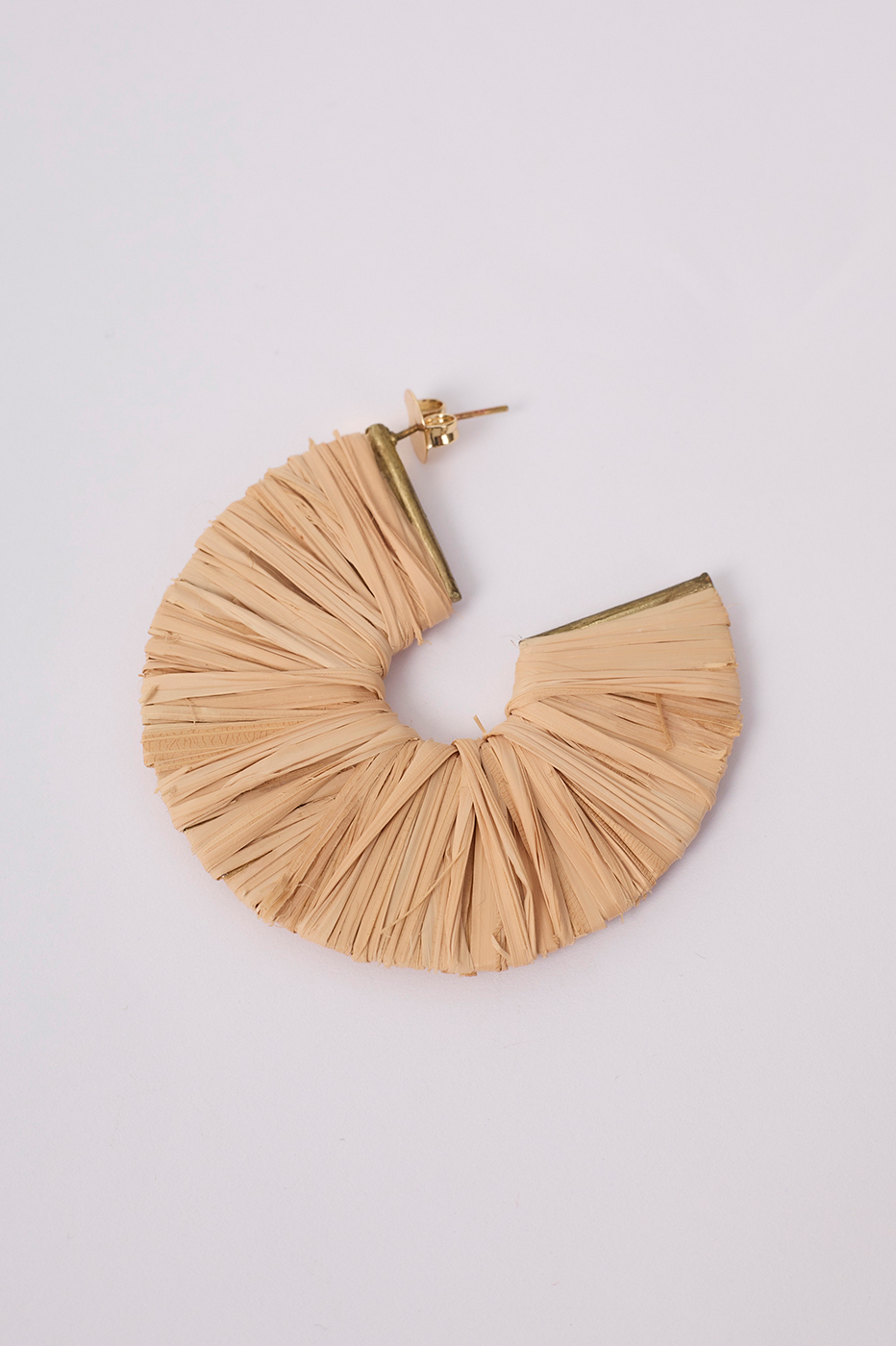 Beige Oasis Straw Earrings