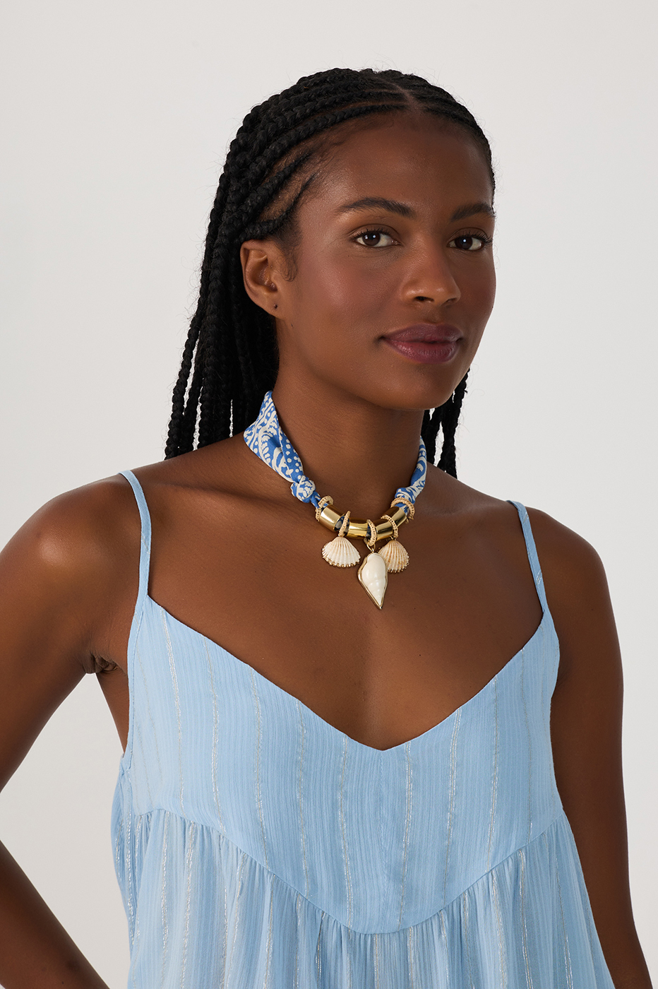 Serene Sky Scarf Necklace