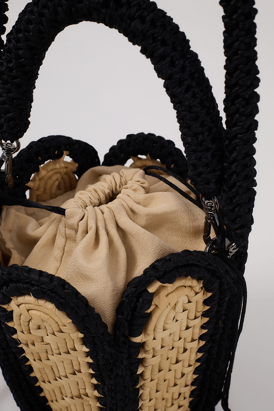 Black Lampa Straw Bag
