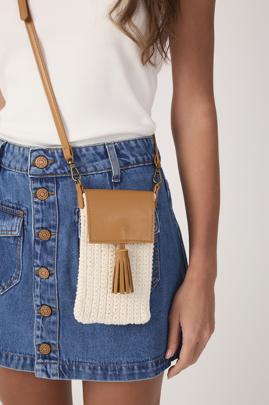 Ochre Crochet Crossbody Bag