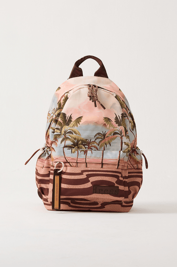 Multicolor Fim De Tarde Front Side Pockets Backpack