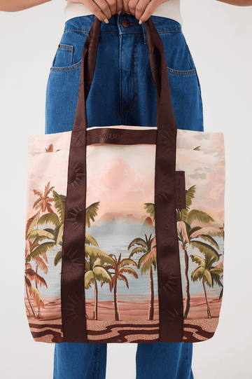 Multicolor Fim De Tarde Inside Pocket Tote Bag